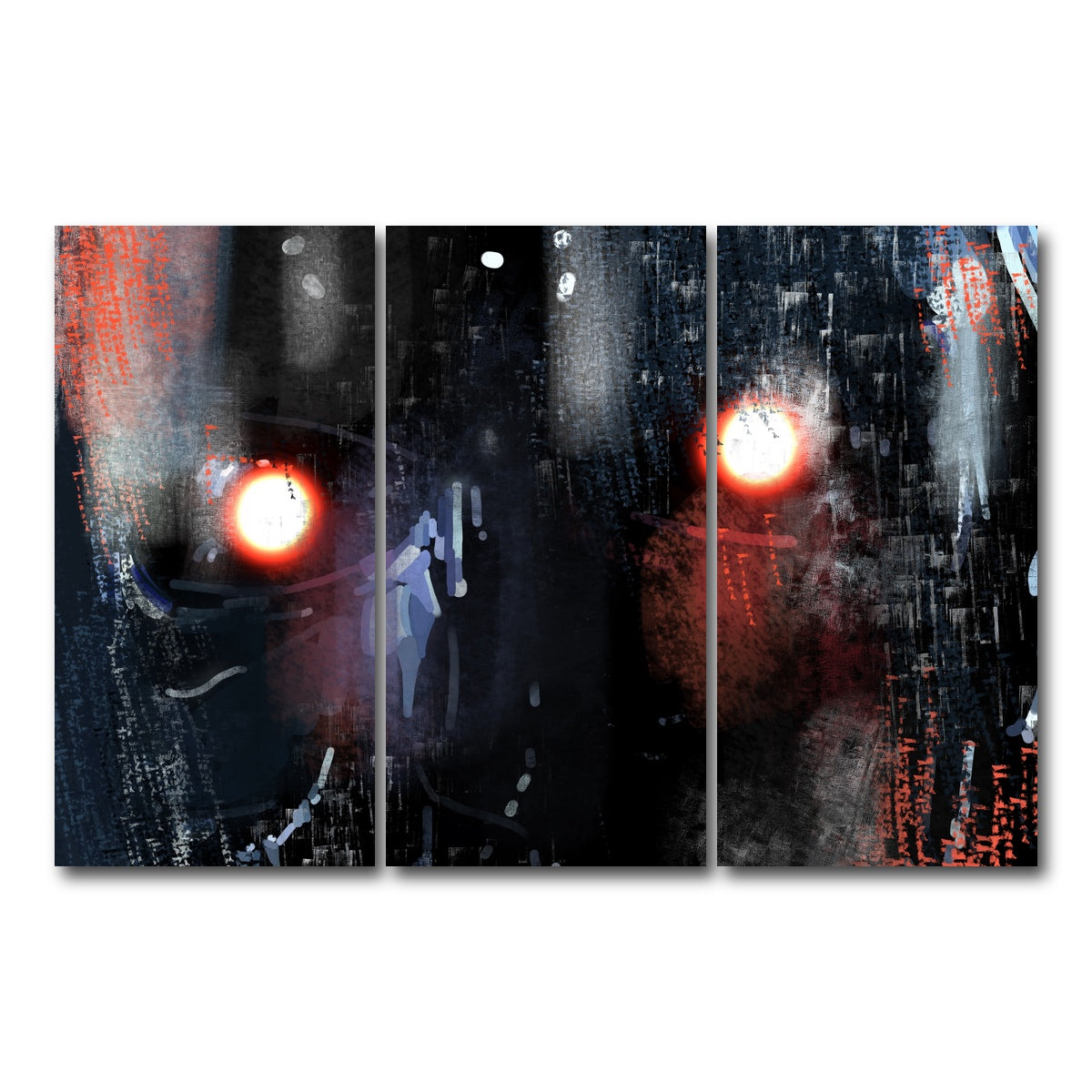 AUTO-MOCKUP WHITE | Terminator Eyes | 3 Piece | Gallery Wrap Canvas | group=12x24