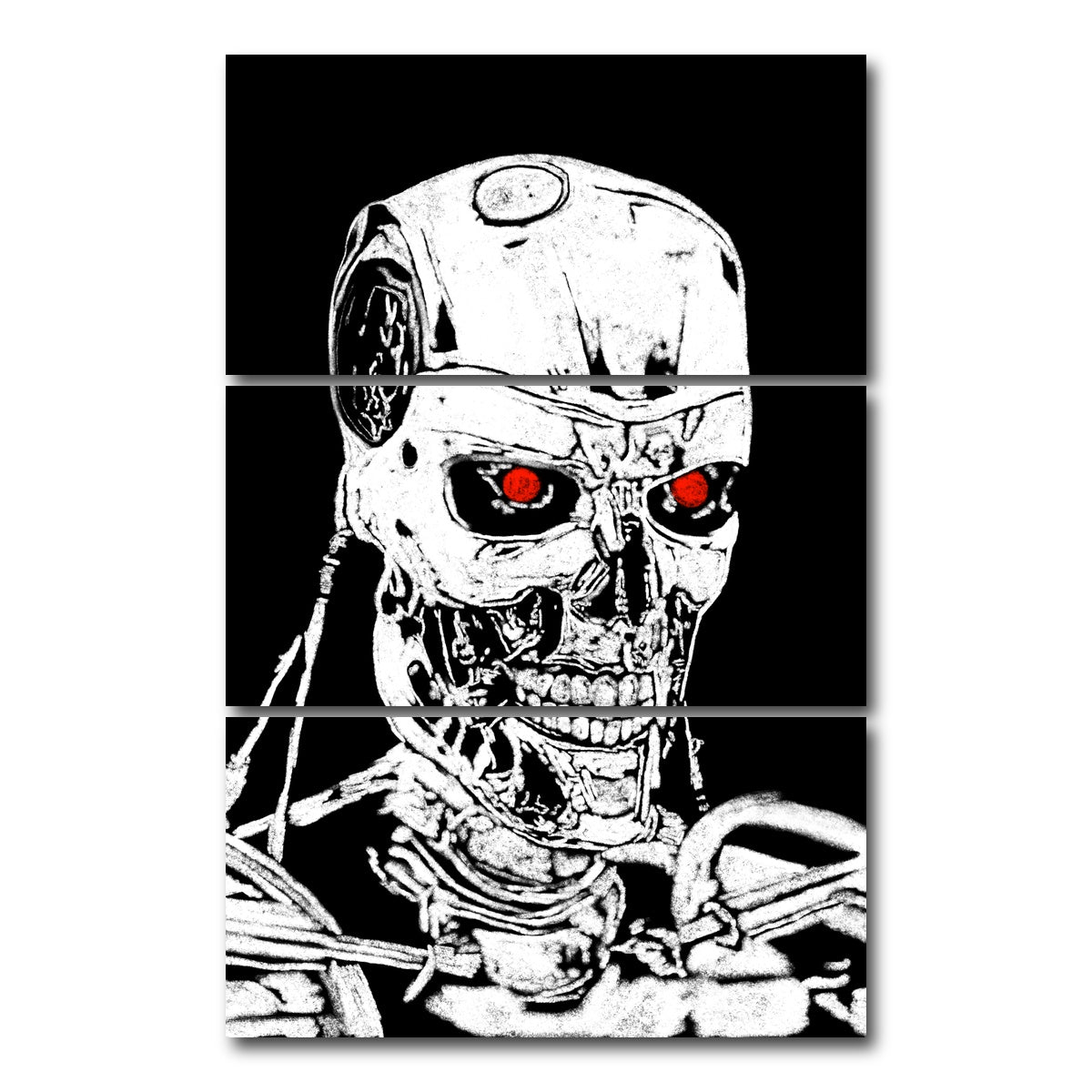AUTO-MOCKUP WHITE | Terminator Sketch | 3 Piece | Gallery Wrap Canvas | group=12x24_stacked