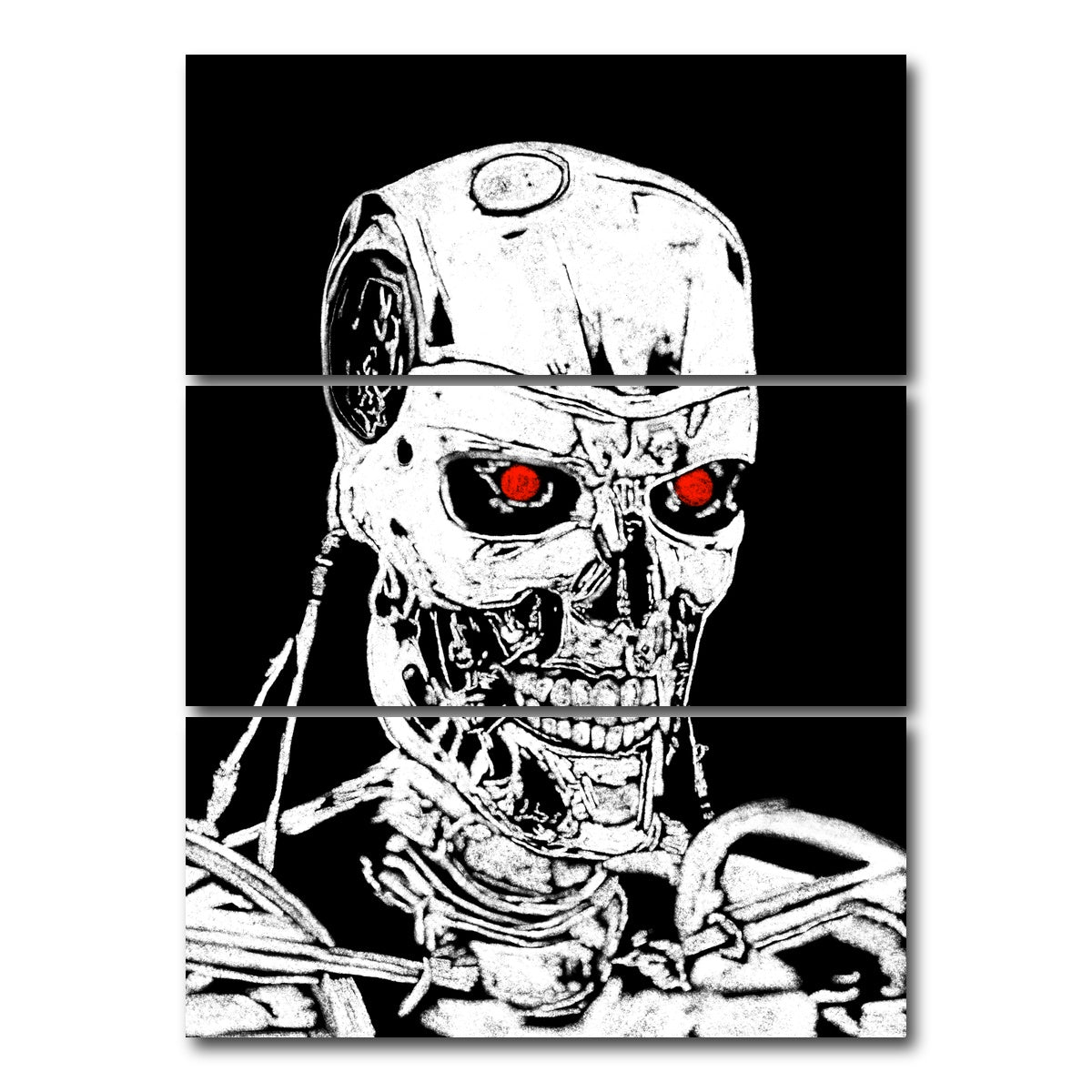 AUTO-MOCKUP WHITE | Terminator Sketch | 3 Piece | Gallery Wrap Canvas | group=8x18_stacked