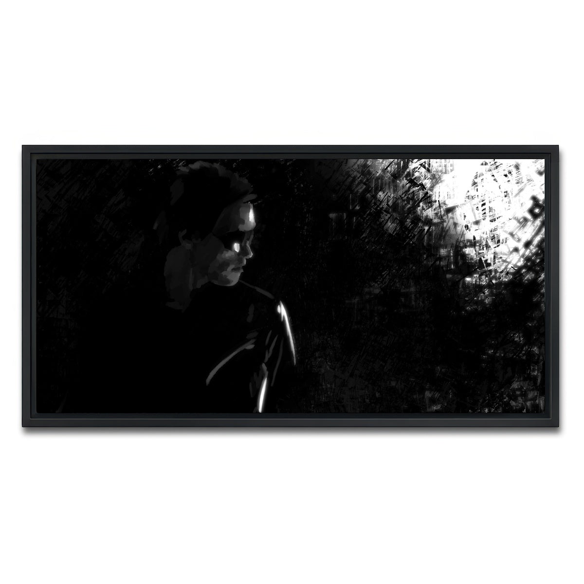 AUTO-MOCKUP WHITE | Terminator in the Shadows | 1 Piece | Black Framed Canvas | group=2x1