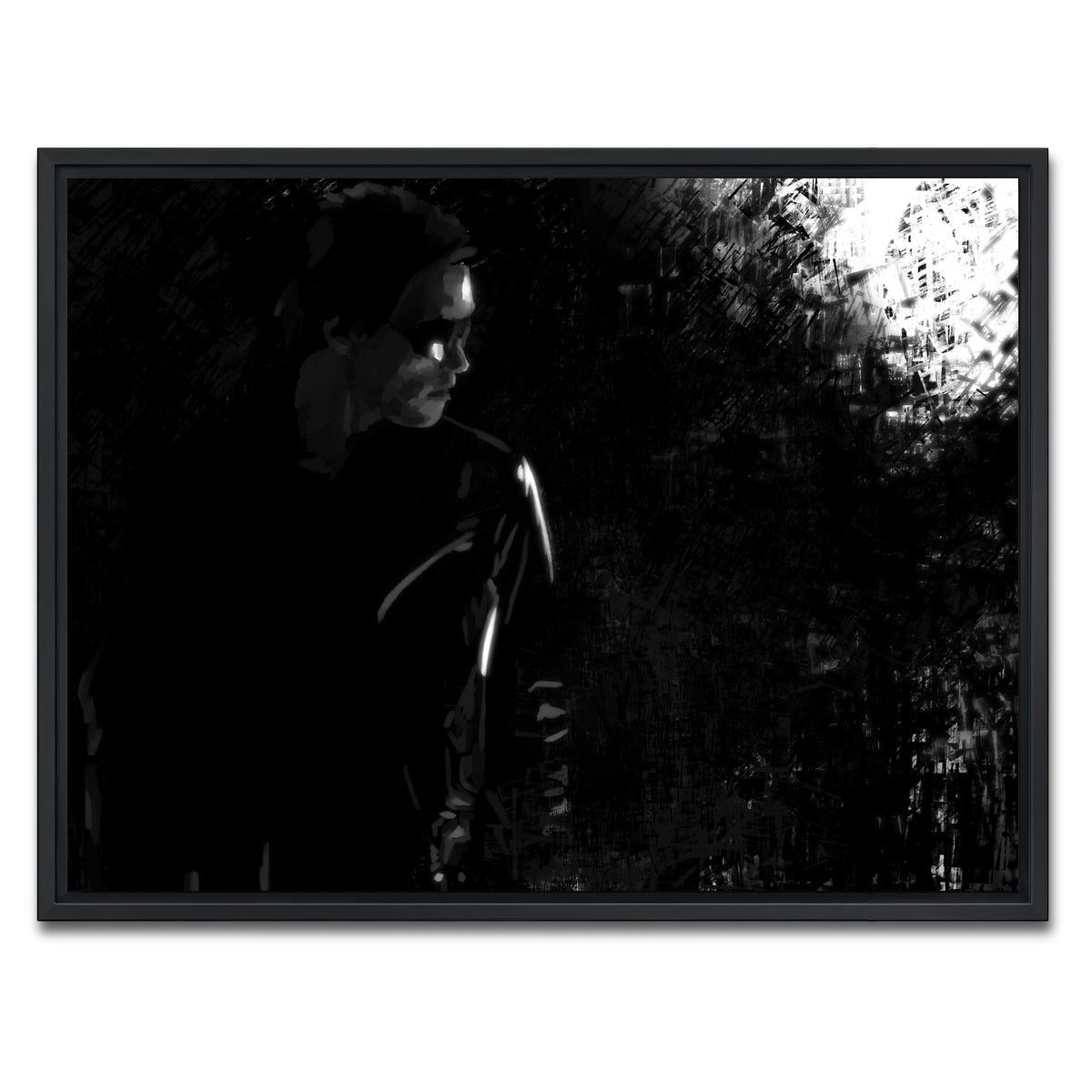 AUTO-MOCKUP WHITE | Terminator in the Shadows | 1 Piece | Black Framed Canvas | group=4x3