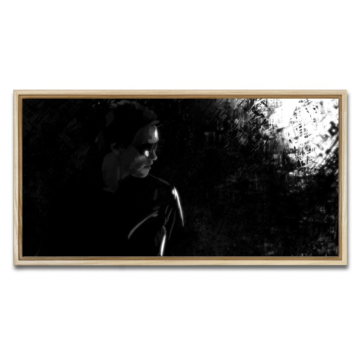AUTO-MOCKUP WHITE | Terminator in the Shadows | 1 Piece | Natural Framed Canvas | group=2x1