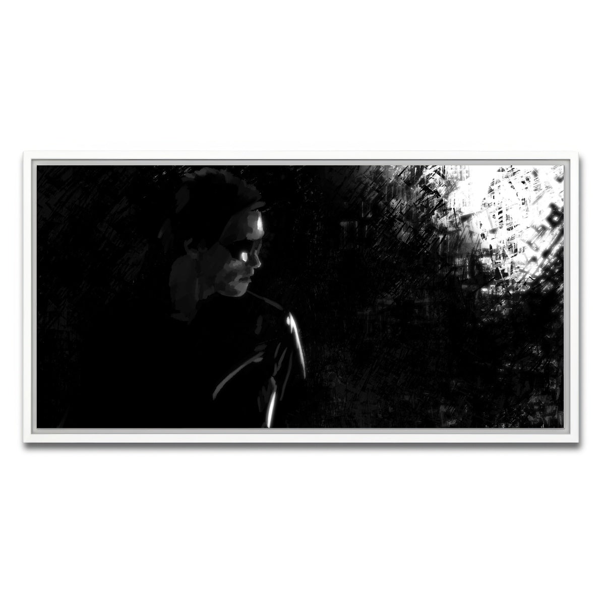 AUTO-MOCKUP WHITE | Terminator in the Shadows | 1 Piece | White Framed Canvas | group=2x1