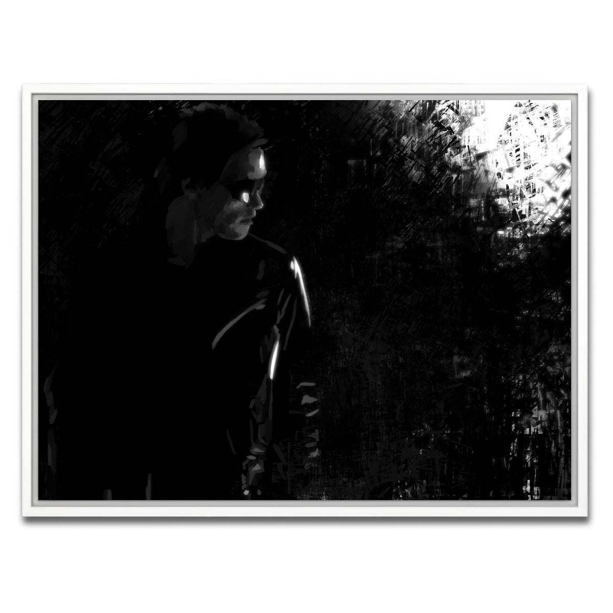 AUTO-MOCKUP WHITE | Terminator in the Shadows | 1 Piece | White Framed Canvas | group=4x3
