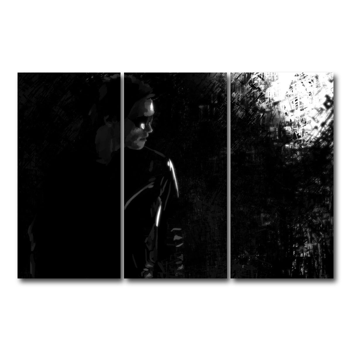 AUTO-MOCKUP WHITE | Terminator in the Shadows | 3 Piece | Gallery Wrap Canvas | group=12x24