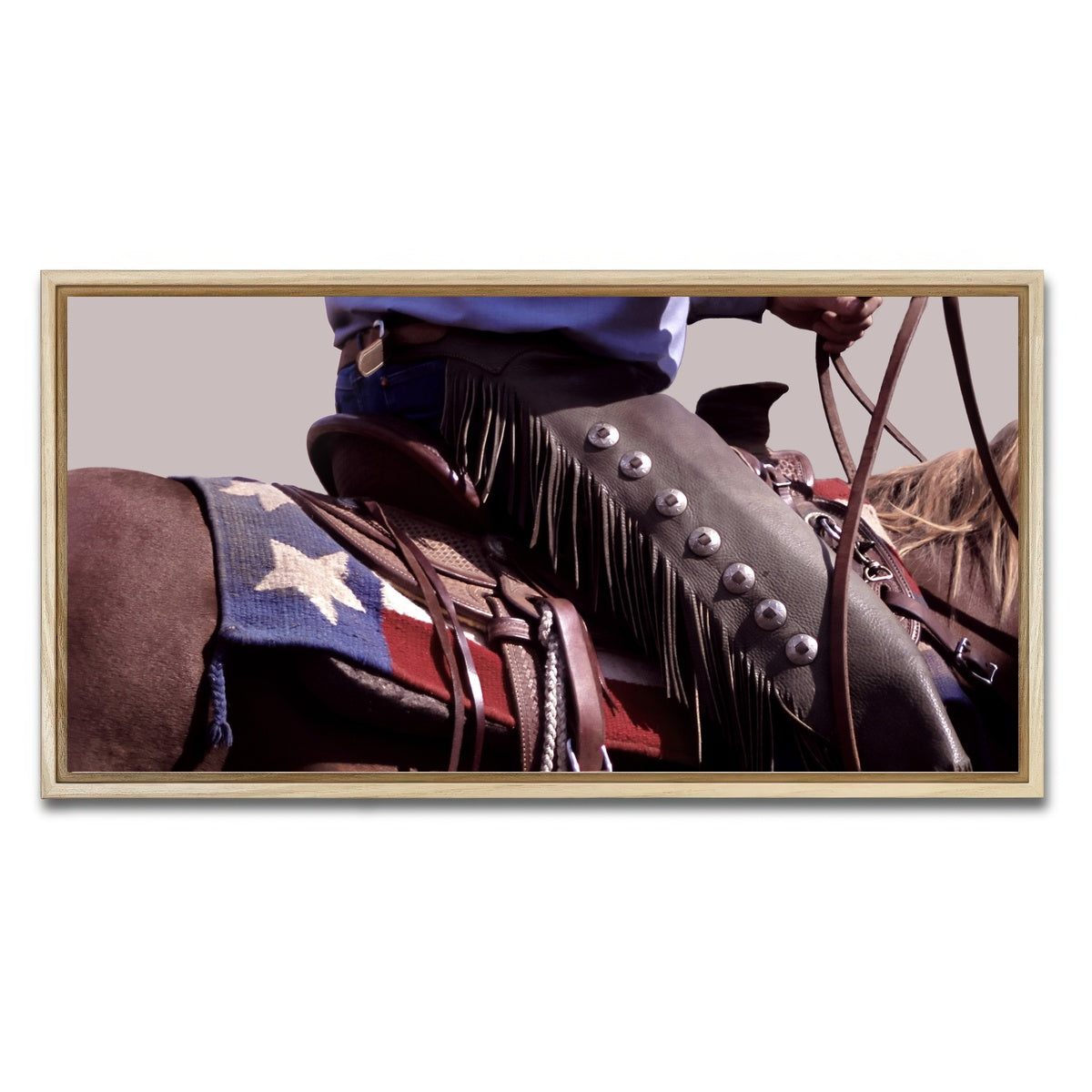 AUTO-MOCKUP WHITE | Texas Cowboy | 1 Piece | Natural Framed Canvas | group=2x1