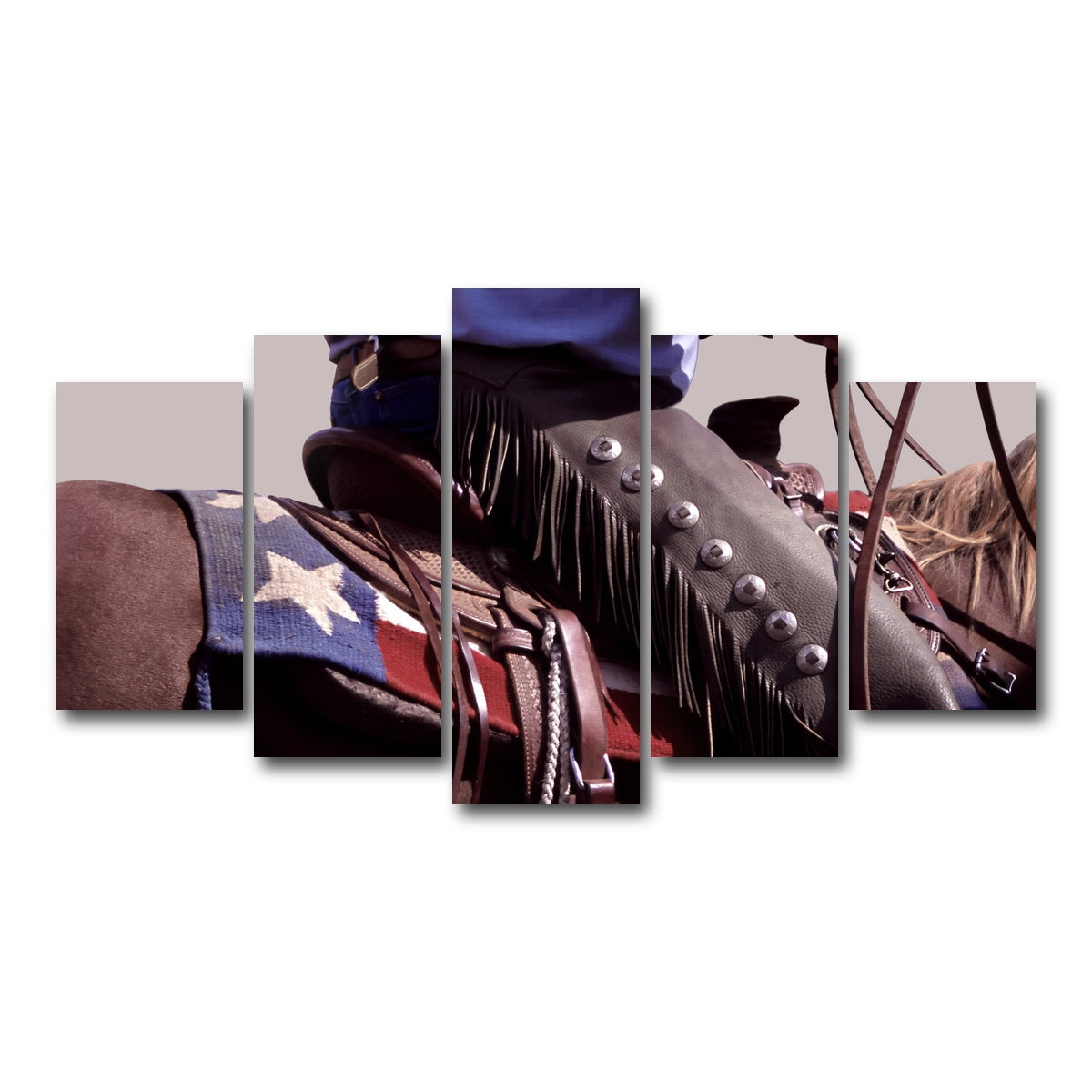 AUTO-MOCKUP WHITE | Texas Cowboy | 5 Piece | Gallery Wrap Canvas | group=5_normal