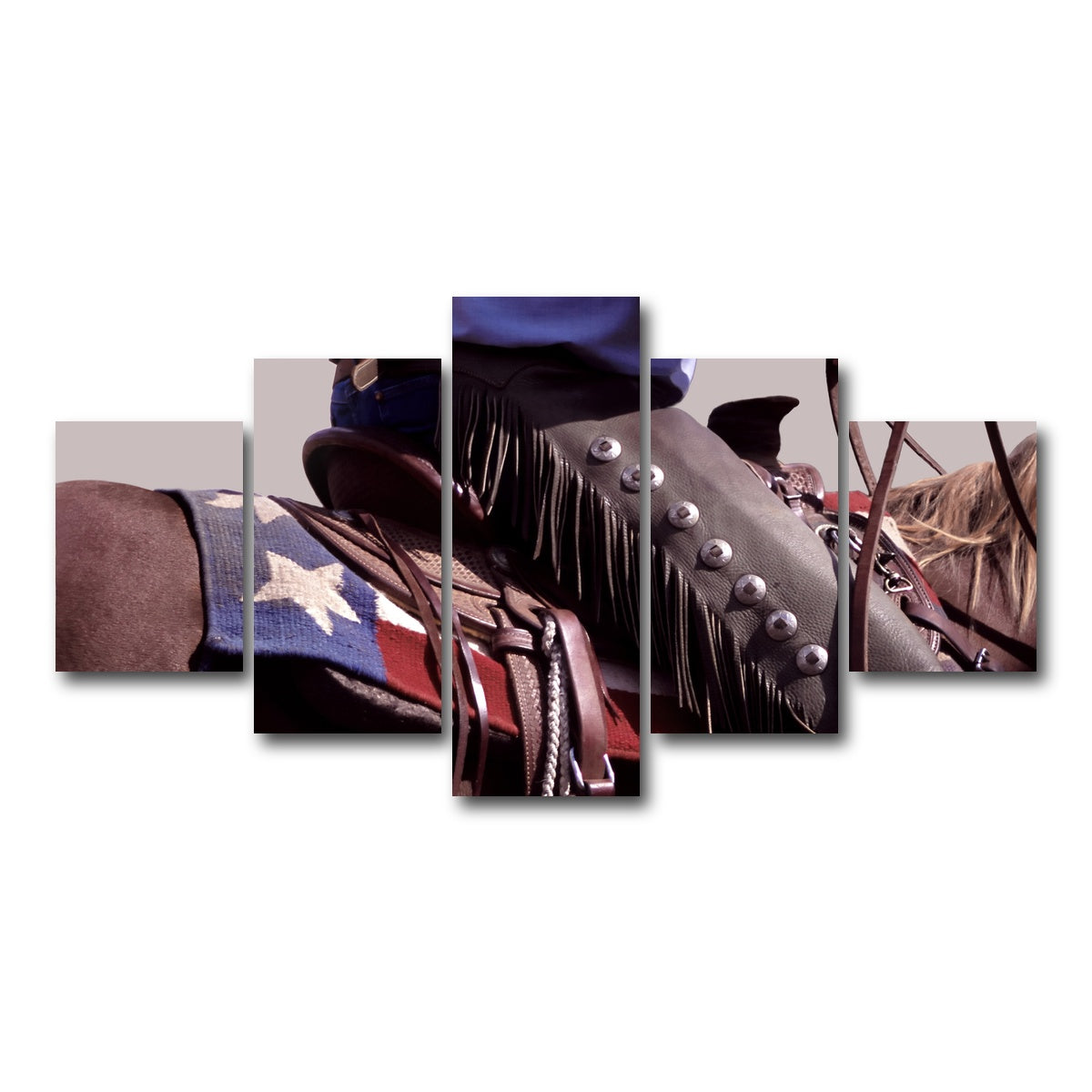 AUTO-MOCKUP WHITE | Texas Cowboy | 5 Piece | Gallery Wrap Canvas | group=5_short