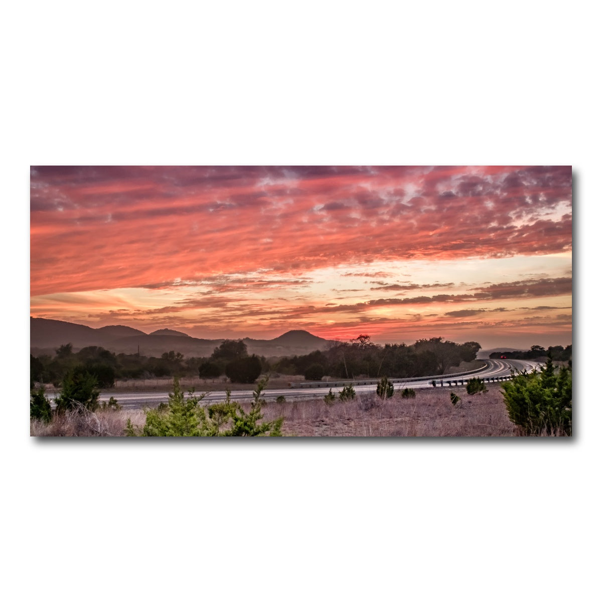 AUTO-MOCKUP WHITE | Texas Hill Country sunset | 1 Piece | Gallery Wrap Canvas | group=2x1