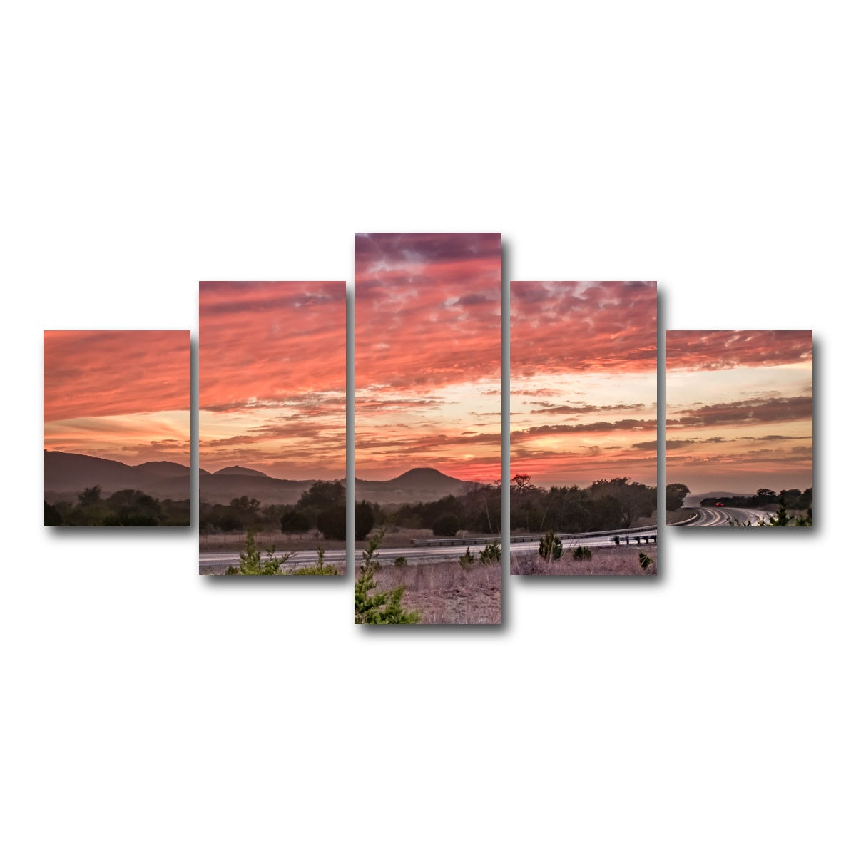 AUTO-MOCKUP WHITE | Texas Hill Country sunset | 5 Piece | Gallery Wrap Canvas | group=5_short