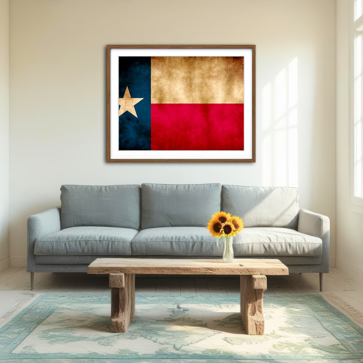 AUTO-MOCKUP ROOM | Texas State Flag Wall Art