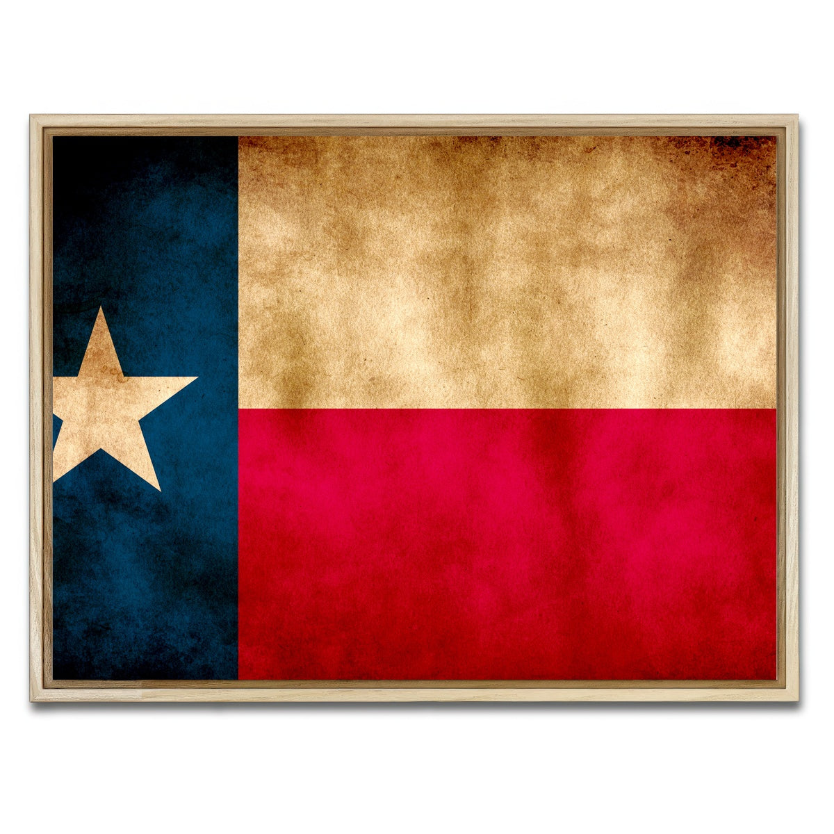 AUTO-MOCKUP WHITE | Texas State Flag | 1 Piece | Natural Framed Canvas | group=4x3