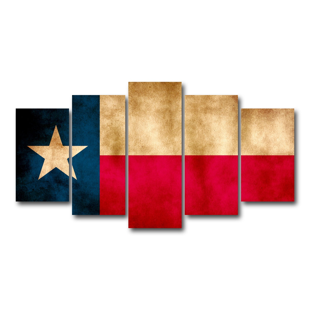 AUTO-MOCKUP WHITE | Texas State Flag | 5 Piece | Gallery Wrap Canvas | group=5_normal