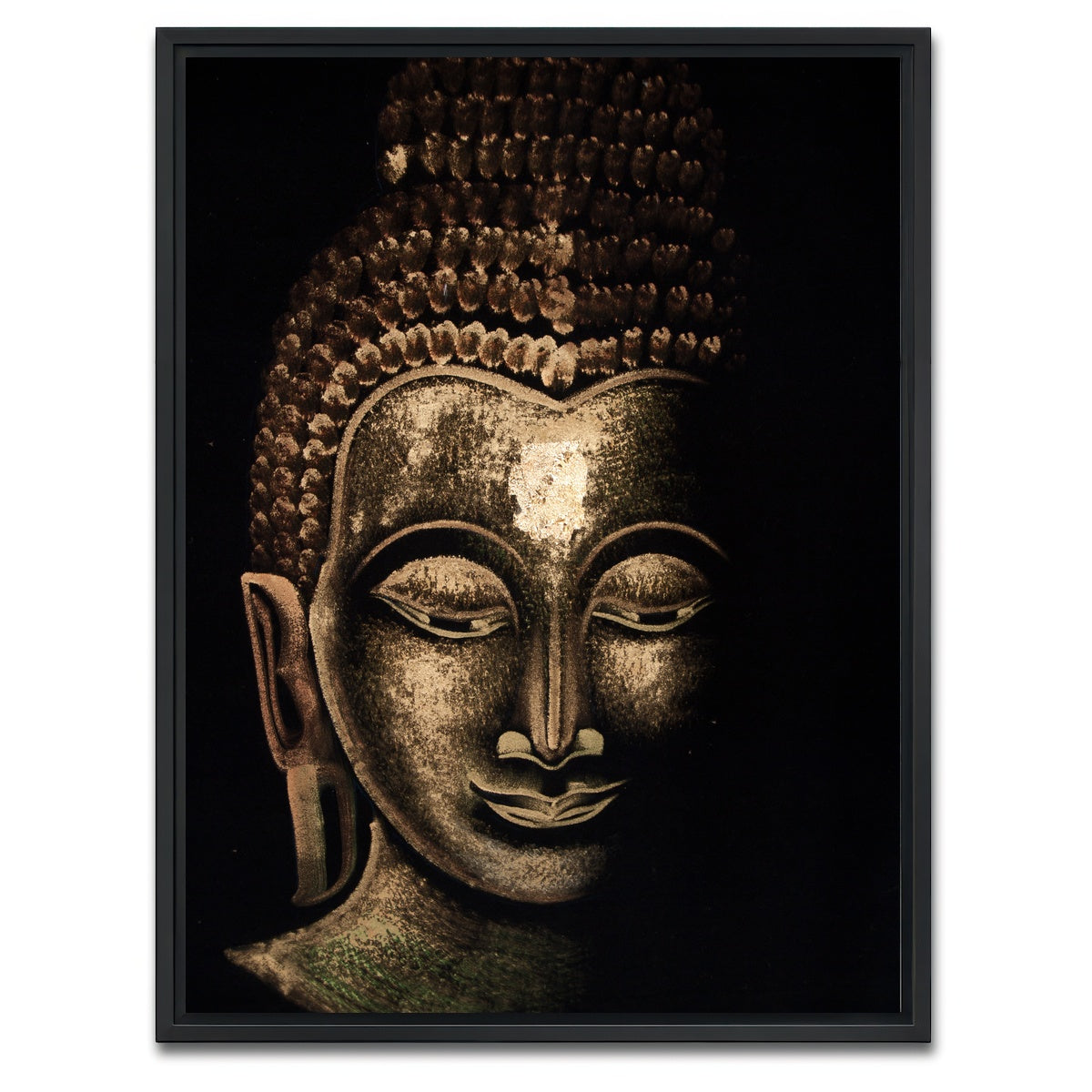 AUTO-MOCKUP WHITE | Thai buddha painting | 1 Piece | Black Framed Canvas | group=3x4