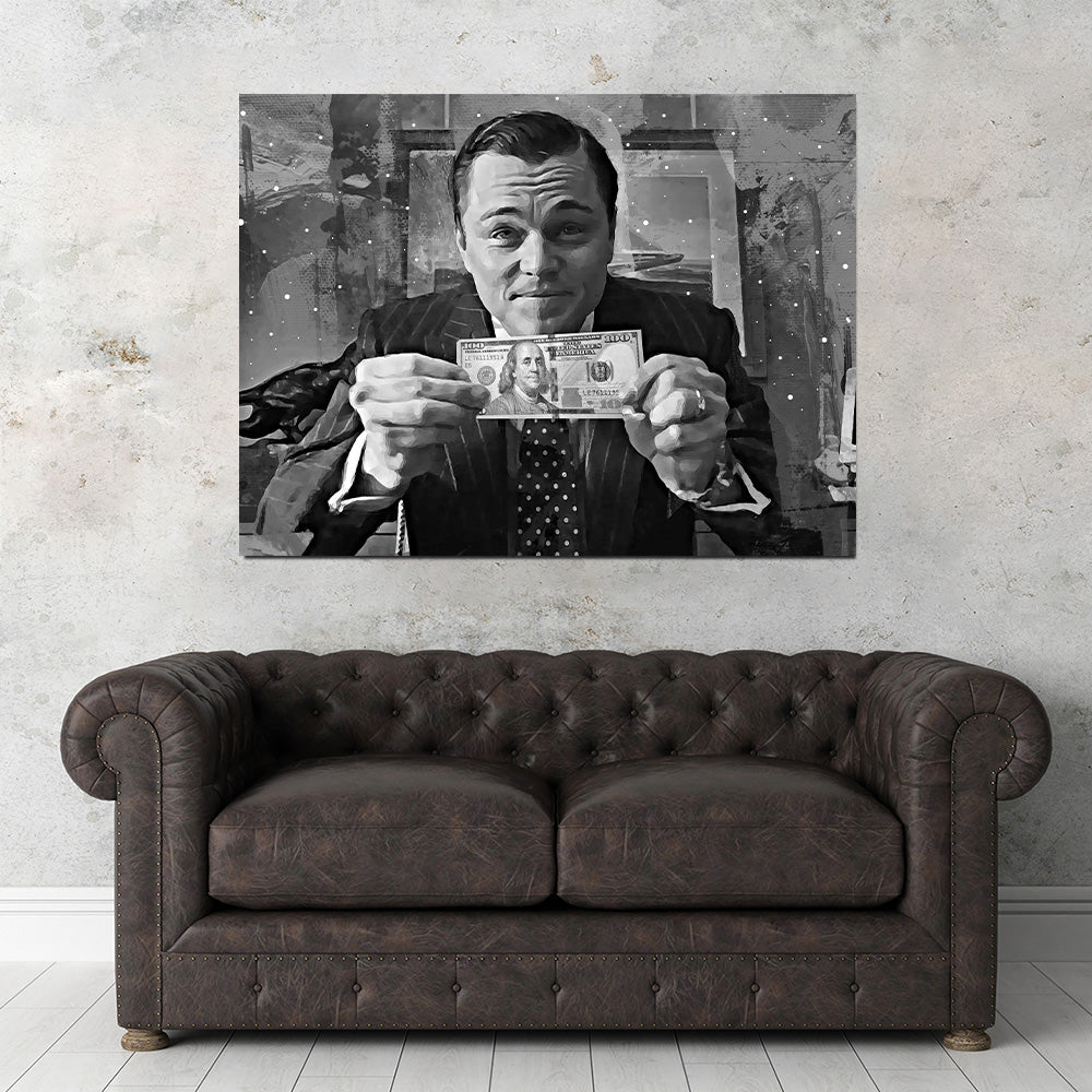 The Wolf of Wall Street Grayscale Wall Art