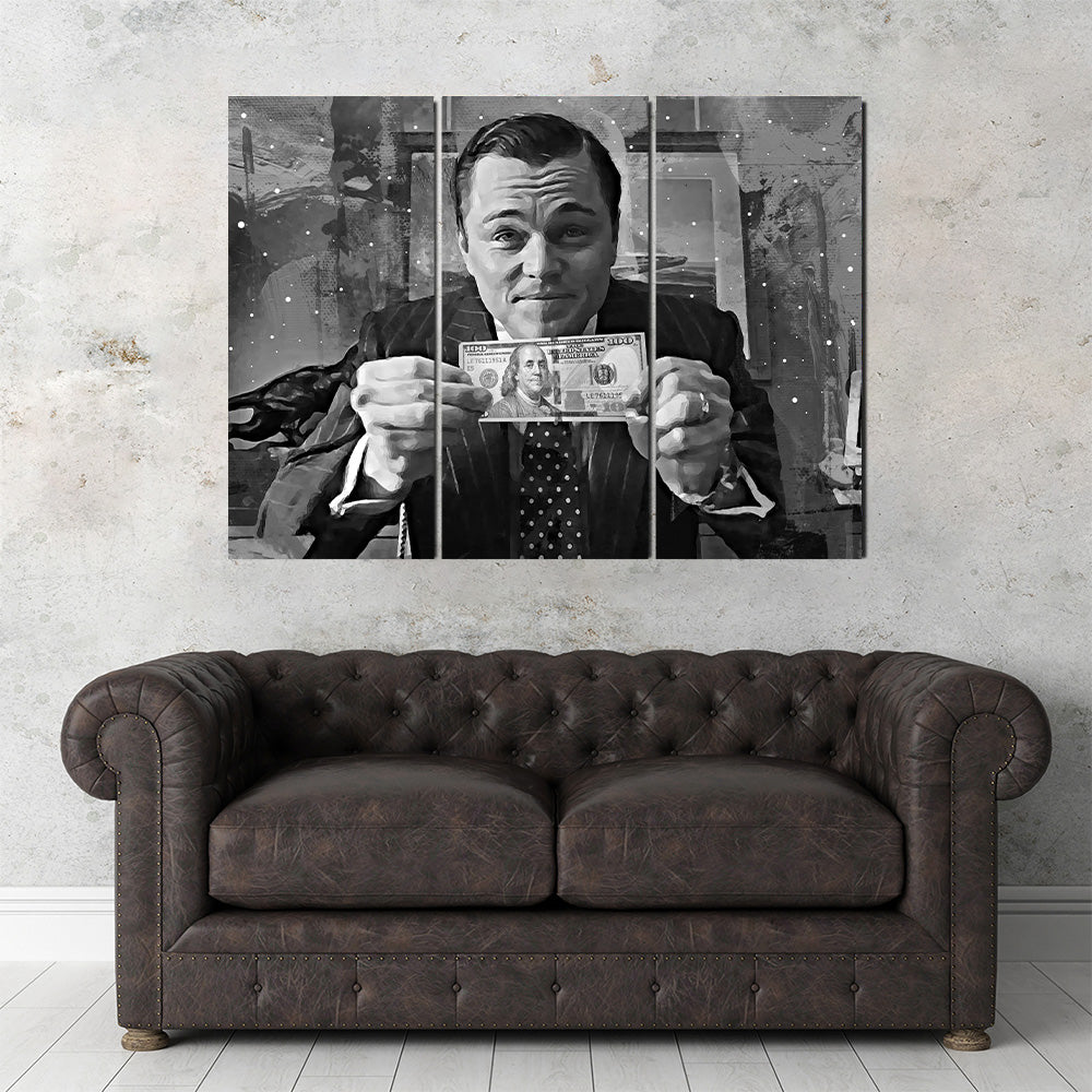 The Wolf of Wall Street Grayscale Wall Art