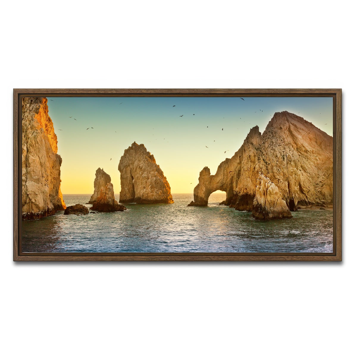 AUTO-MOCKUP WHITE | The Arch Of Cabo San Lucas | 1 Piece | Walnut Framed Canvas | group=2x1