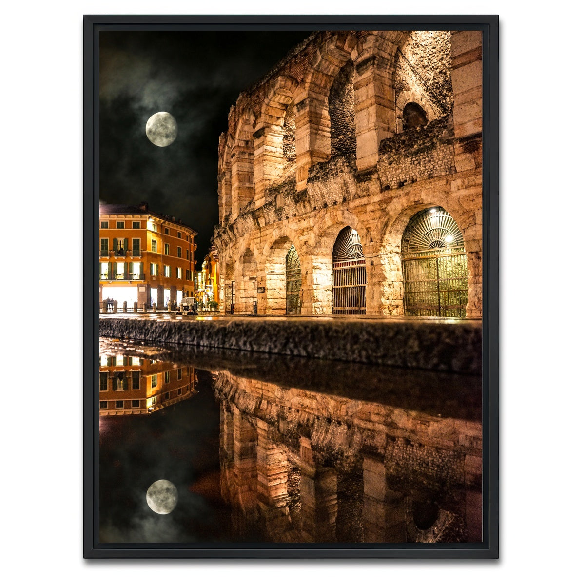 AUTO-MOCKUP WHITE | The Arena of Verona | 1 Piece | Black Framed Canvas | group=3x4