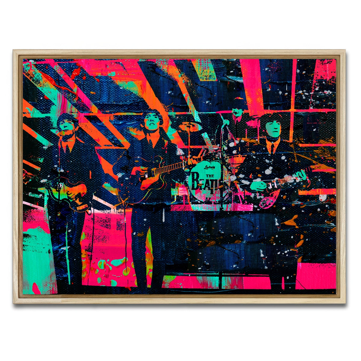 AUTO-MOCKUP WHITE | The Beatles - Ed Sullivan | 1 Piece | Natural Framed Canvas | group=4x3