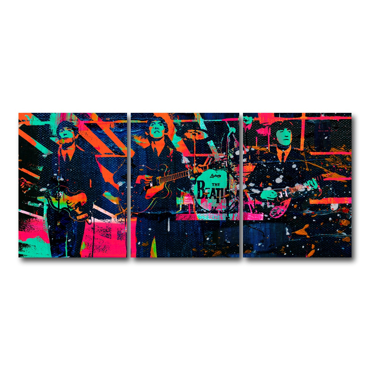 AUTO-MOCKUP WHITE | The Beatles - Ed Sullivan | 3 Piece | Gallery Wrap Canvas | group=18x24
