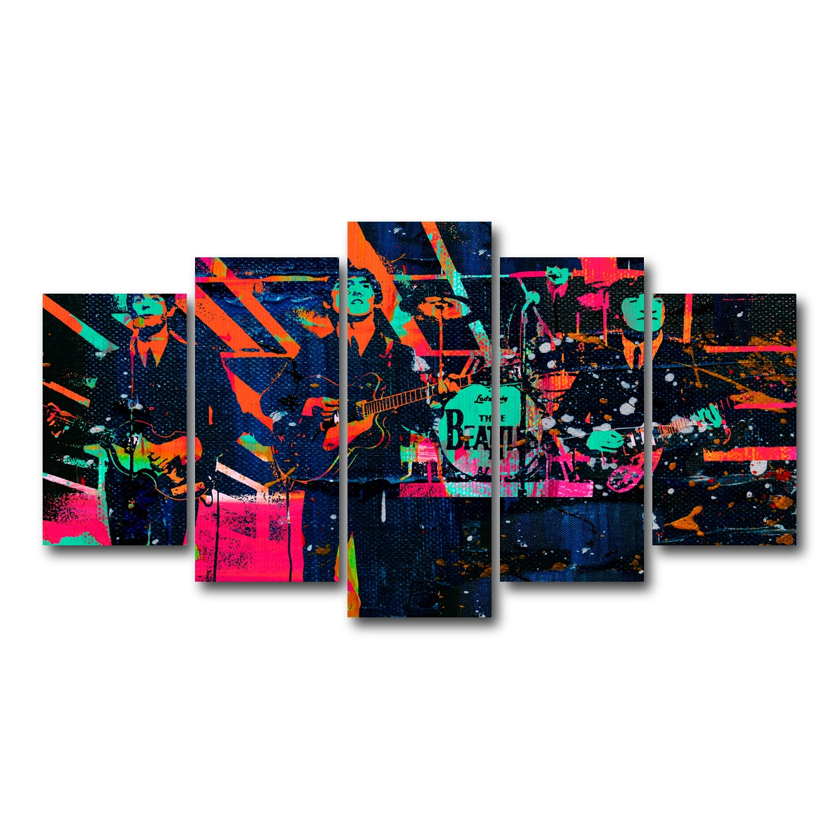 AUTO-MOCKUP WHITE | The Beatles - Ed Sullivan | 5 Piece | Gallery Wrap Canvas | group=5_normal