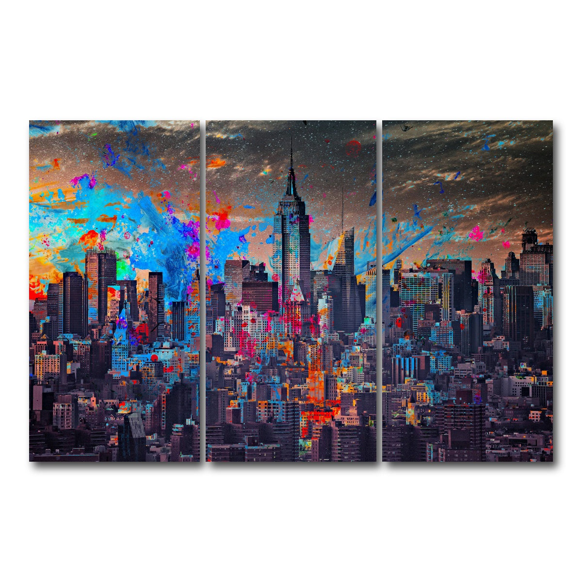 AUTO-MOCKUP WHITE | The Big Apple | 3 Piece | Gallery Wrap Canvas | group=12x24