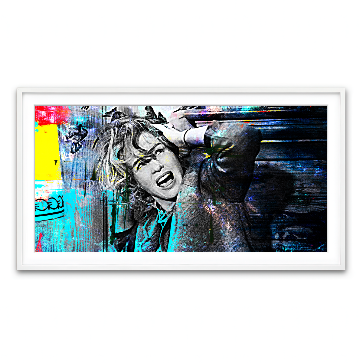 Framed Print 2x1 White