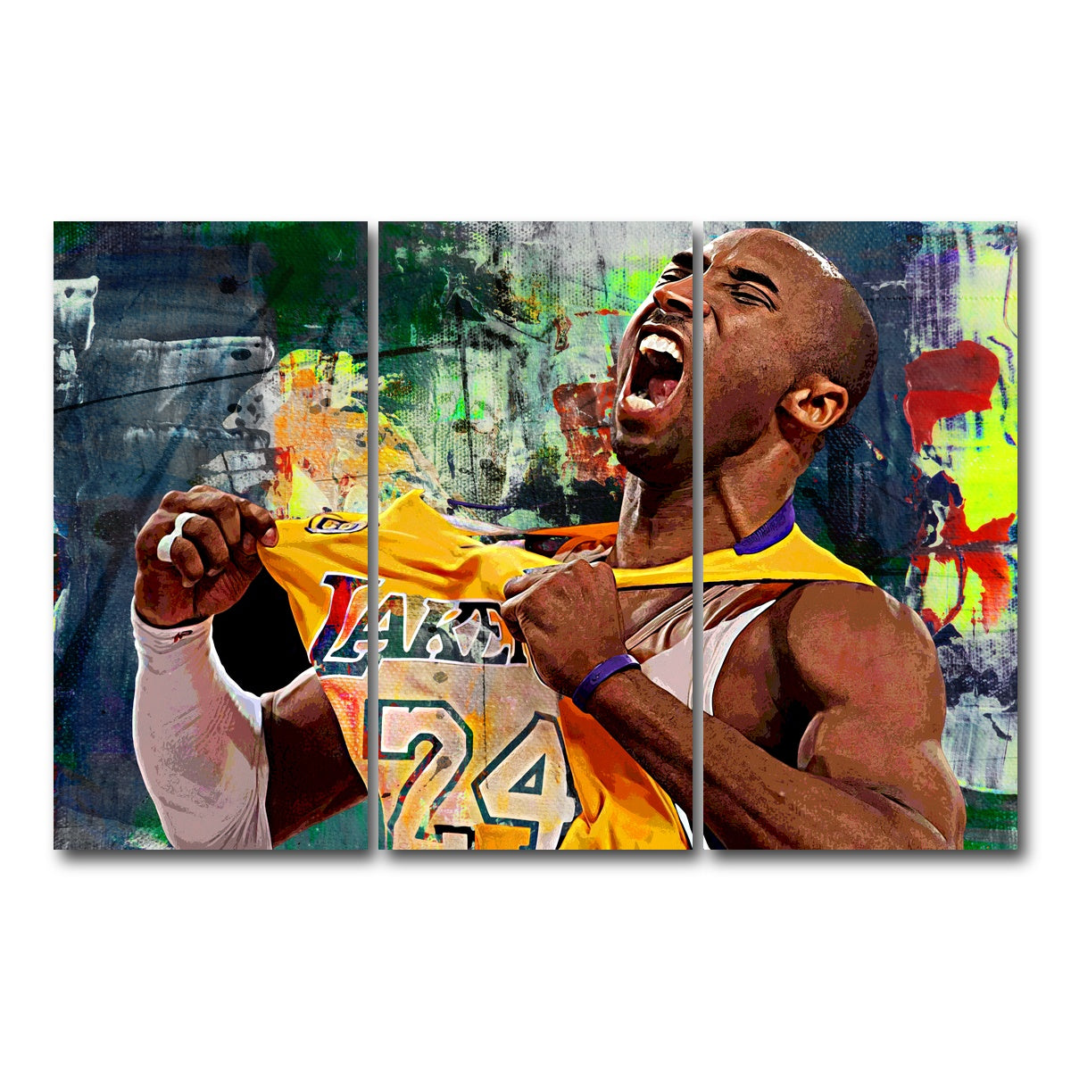 AUTO-MOCKUP WHITE | The Black Mamba Go Green | 3 Piece | Gallery Wrap Canvas | group=12x24