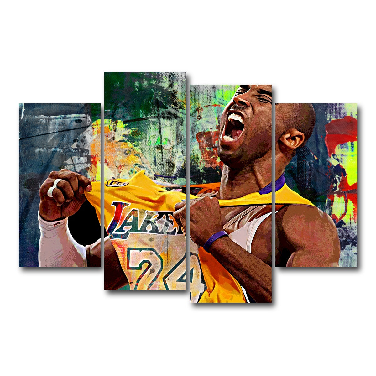 AUTO-MOCKUP WHITE | The Black Mamba Go Green | 4 Piece | Gallery Wrap Canvas | group=4_short