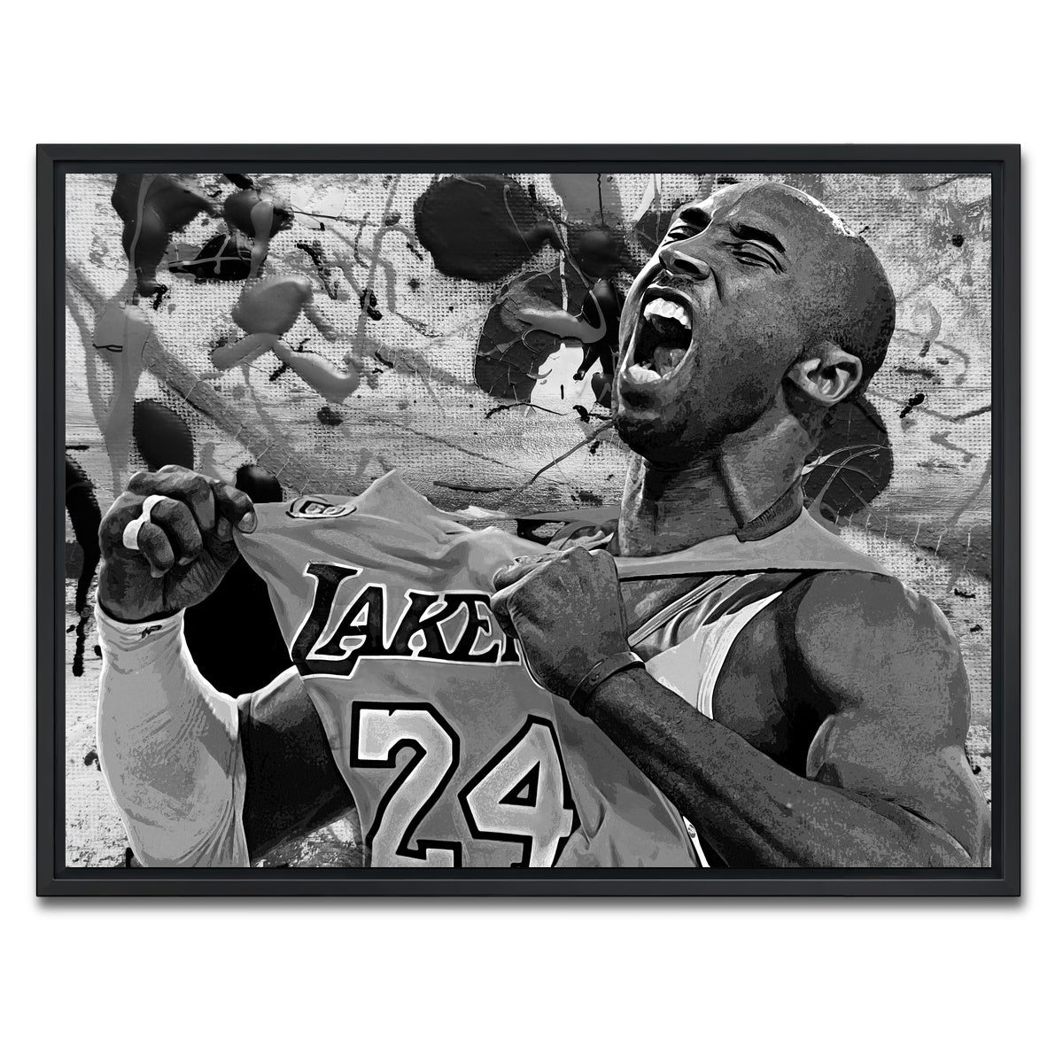 AUTO-MOCKUP WHITE | The Black Mamba Grayscale | 1 Piece | Black Framed Canvas | group=4x3