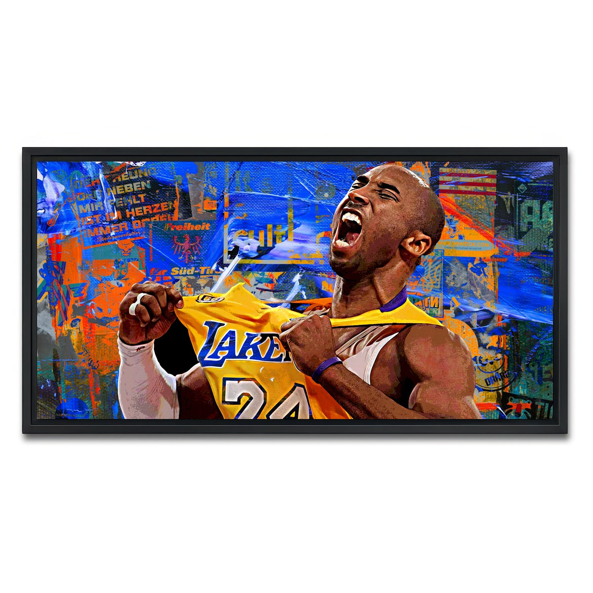 AUTO-MOCKUP WHITE | The Black Mamba Vintage Blue | 1 Piece | Black Framed Canvas | group=2x1