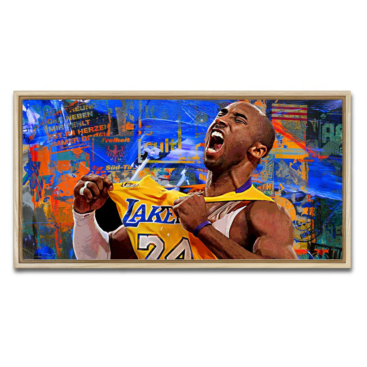 AUTO-MOCKUP WHITE | The Black Mamba Vintage Blue | 1 Piece | Natural Framed Canvas | group=2x1