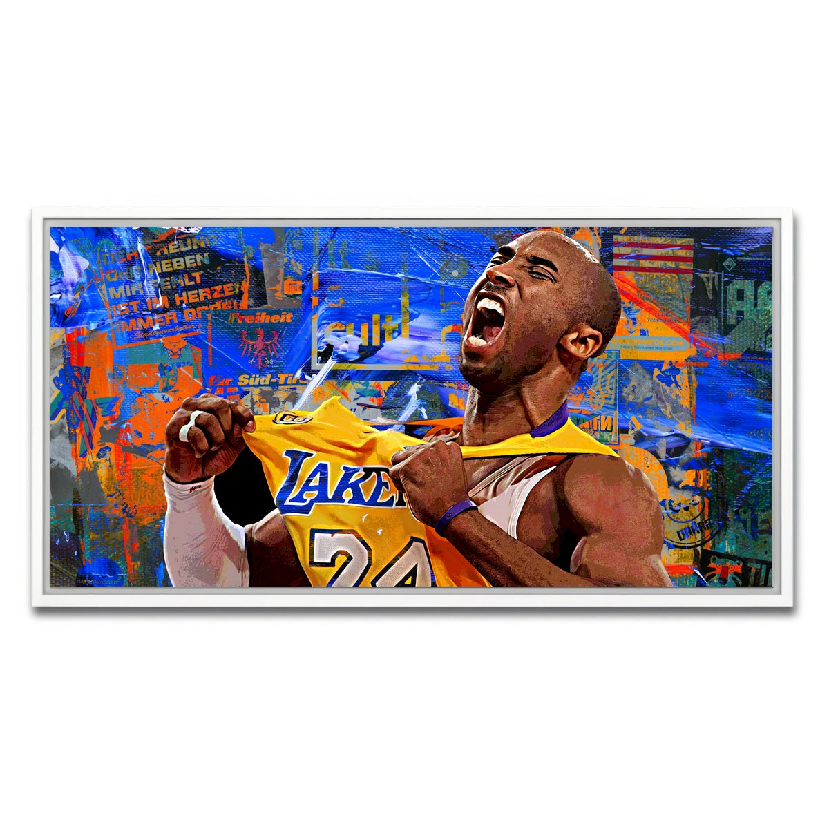 AUTO-MOCKUP WHITE | The Black Mamba Vintage Blue | 1 Piece | White Framed Canvas | group=2x1