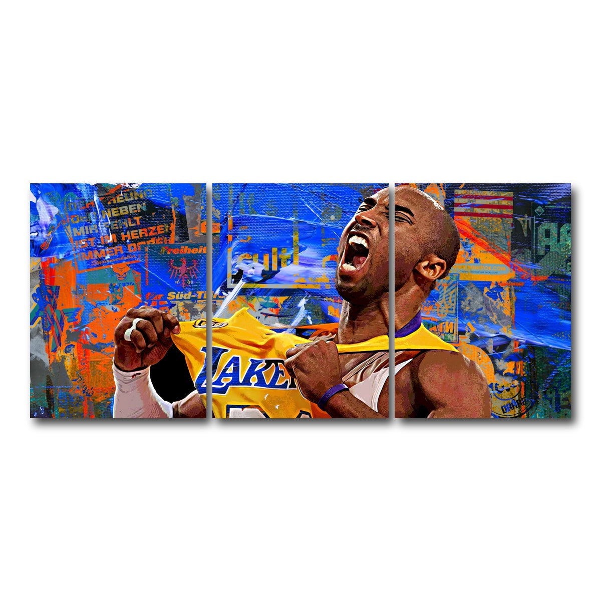 AUTO-MOCKUP WHITE | The Black Mamba Vintage Blue | 3 Piece | Gallery Wrap Canvas | group=18x24