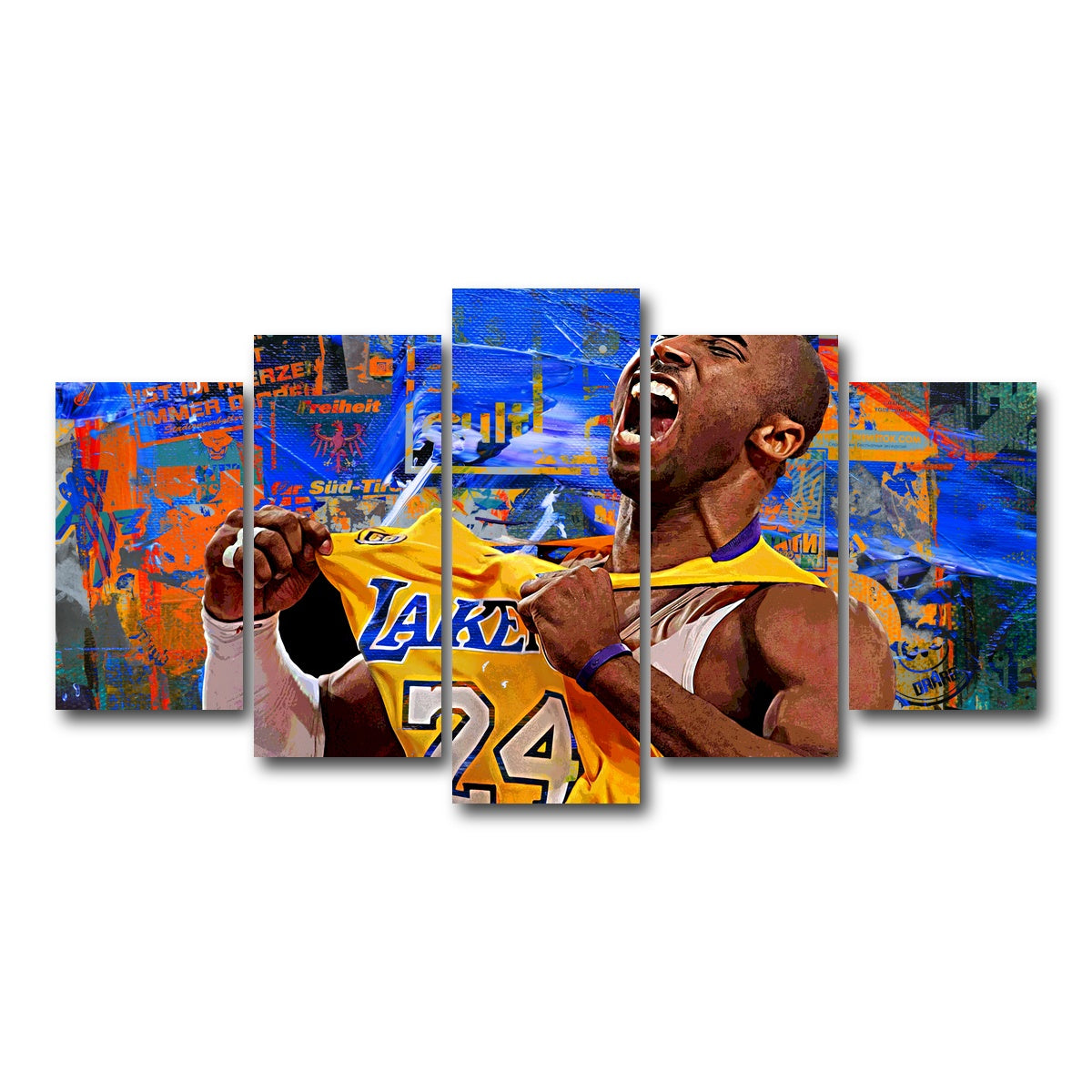 AUTO-MOCKUP WHITE | The Black Mamba Vintage Blue | 5 Piece | Gallery Wrap Canvas | group=5_normal