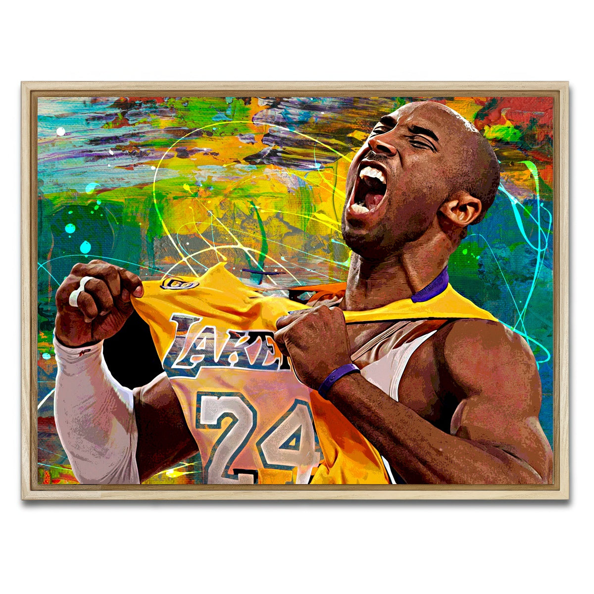 AUTO-MOCKUP WHITE | The Black Mamba Yellow Blend | 1 Piece | Natural Framed Canvas | group=4x3