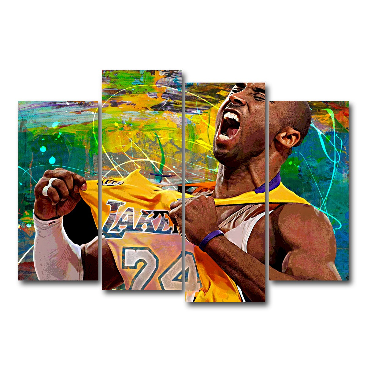 AUTO-MOCKUP WHITE | The Black Mamba Yellow Blend | 4 Piece | Gallery Wrap Canvas | group=4_normal