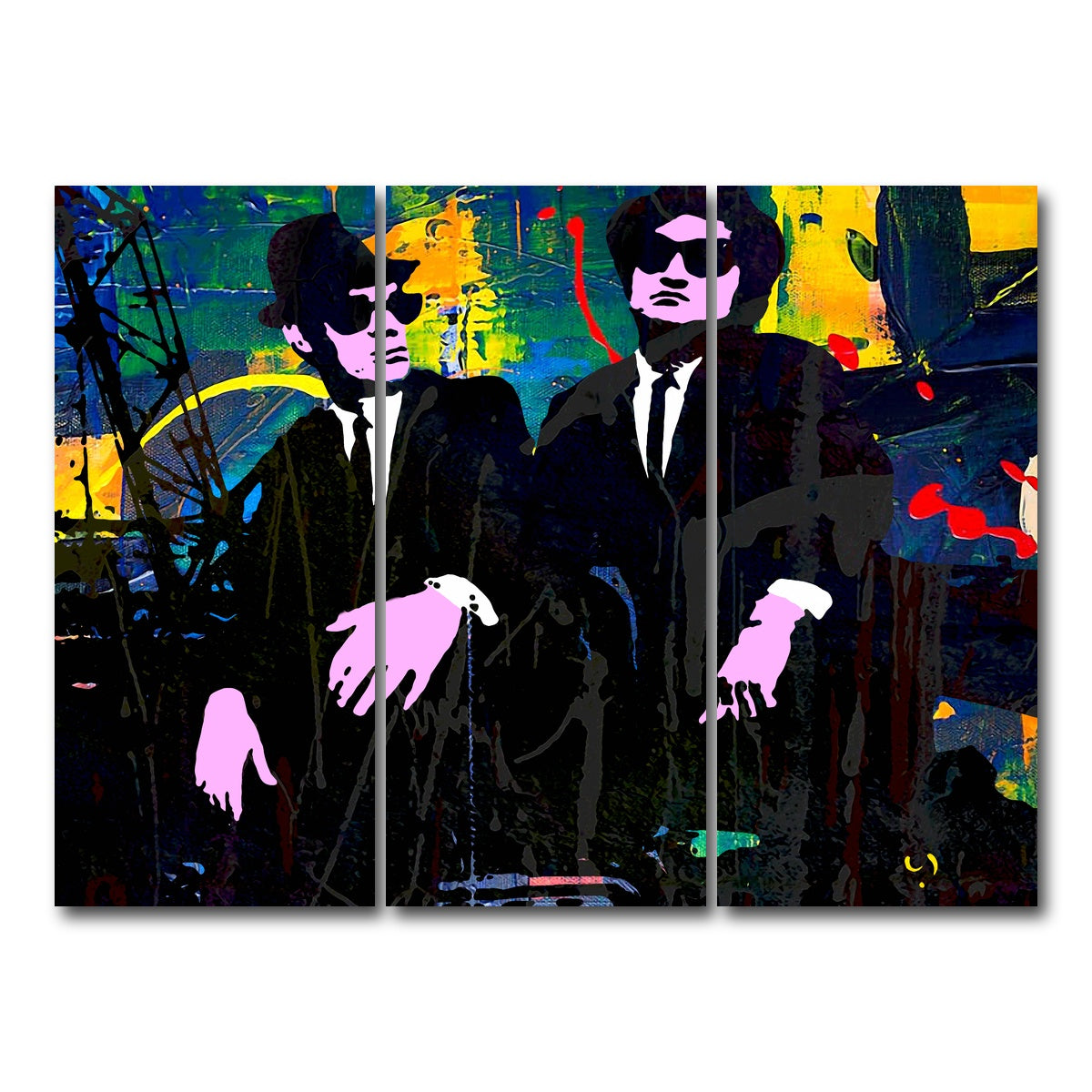 AUTO-MOCKUP WHITE | The Blues Brothers | 3 Piece | Gallery Wrap Canvas | group=8x18