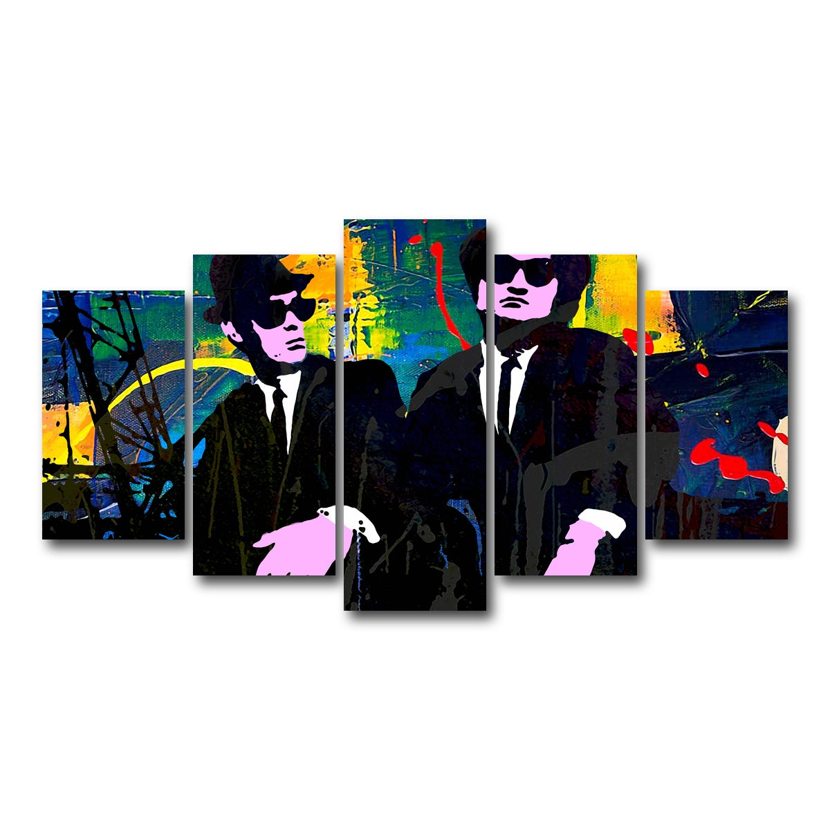 AUTO-MOCKUP WHITE | The Blues Brothers | 5 Piece | Gallery Wrap Canvas | group=5_normal