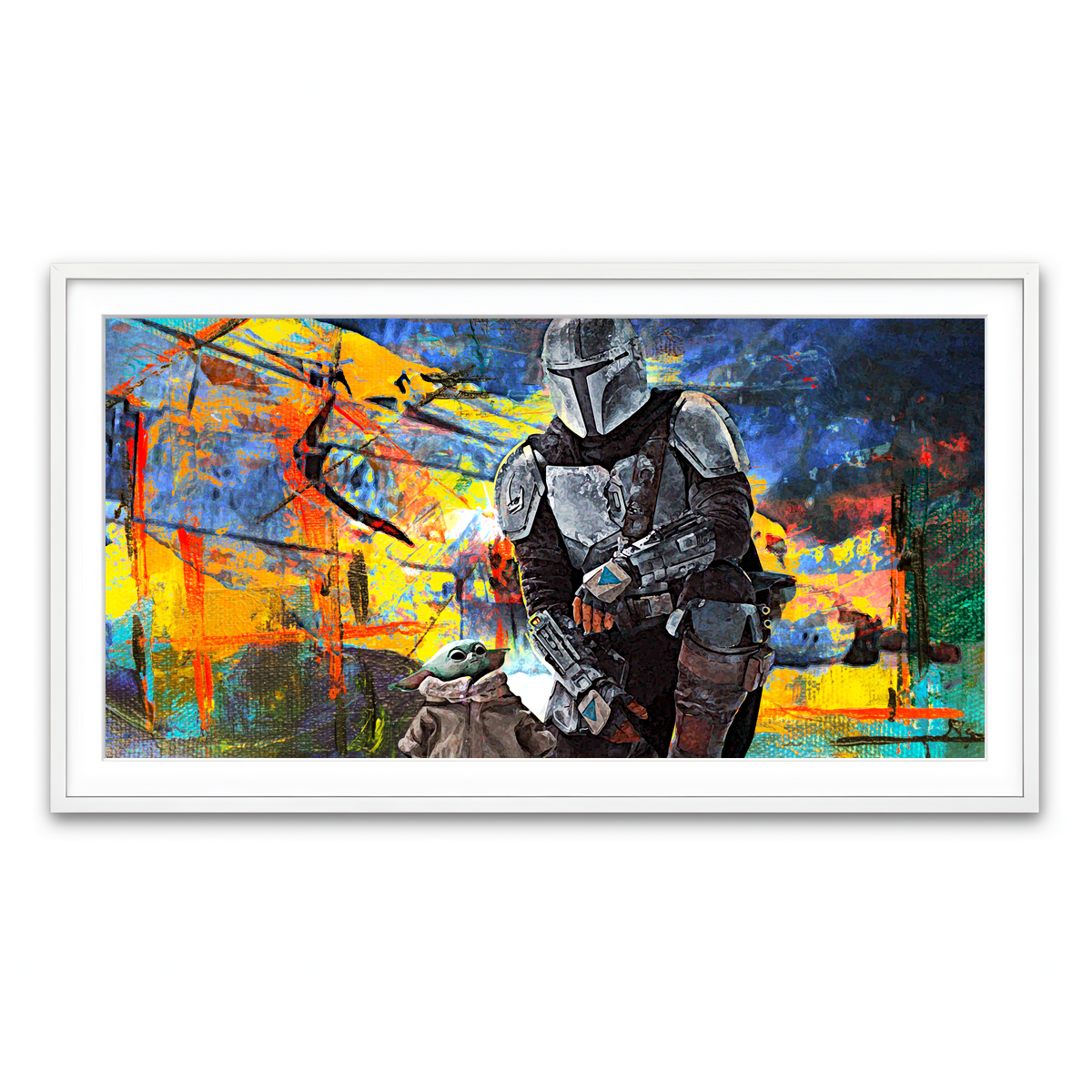 Framed Print 2x1 White