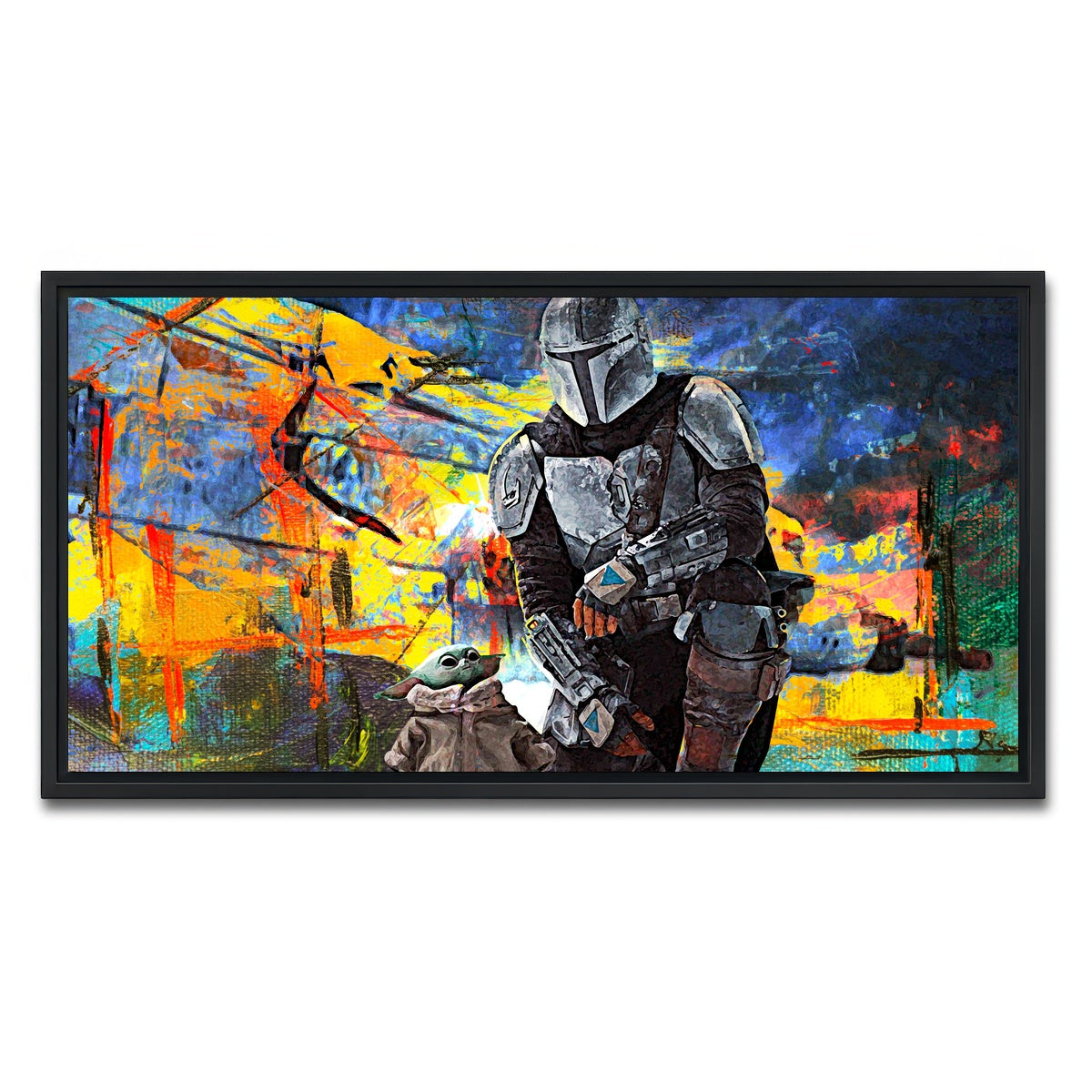 AUTO-MOCKUP WHITE | The Child, The Mandalorian | 1 Piece | Black Framed Canvas | group=2x1