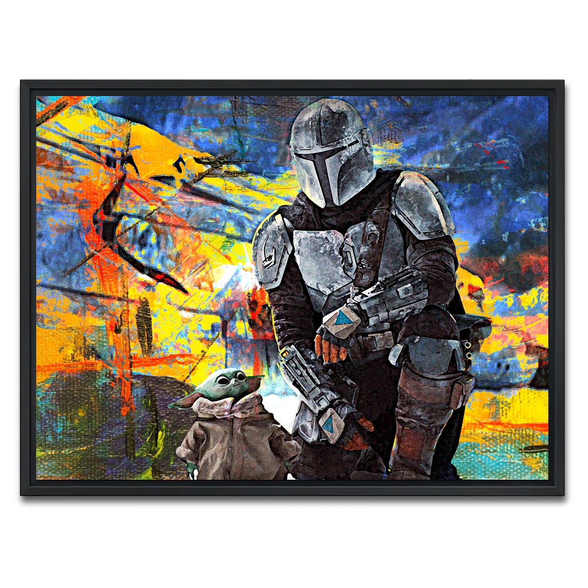AUTO-MOCKUP WHITE | The Child, The Mandalorian | 1 Piece | Black Framed Canvas | group=4x3