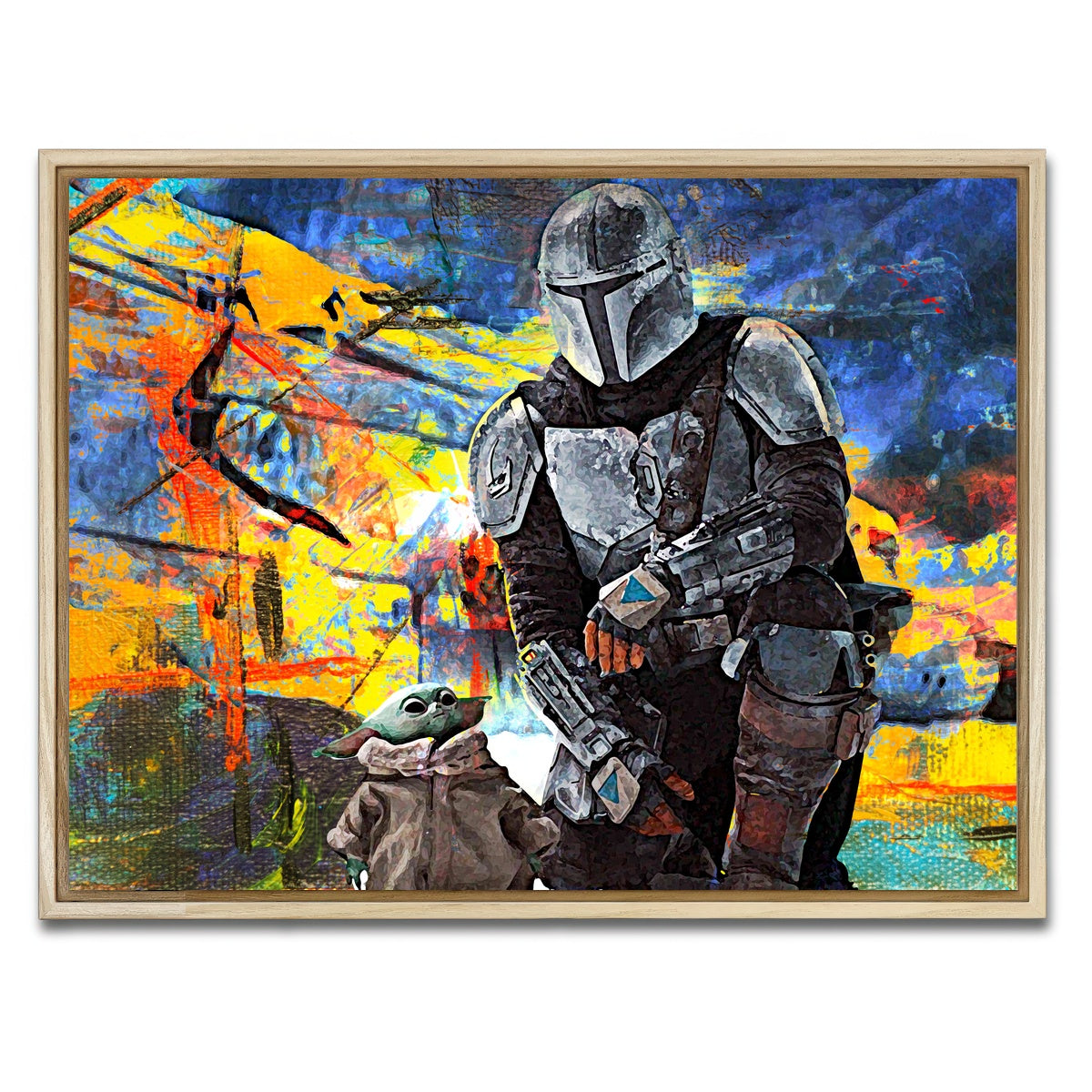 AUTO-MOCKUP WHITE | The Child, The Mandalorian | 1 Piece | Natural Framed Canvas | group=4x3
