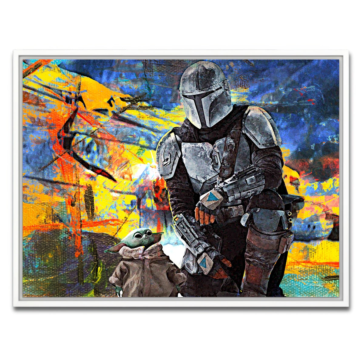 AUTO-MOCKUP WHITE | The Child, The Mandalorian | 1 Piece | White Framed Canvas | group=4x3