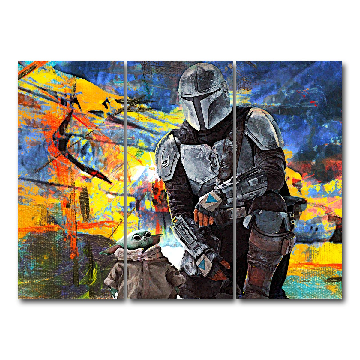 AUTO-MOCKUP WHITE | The Child, The Mandalorian | 3 Piece | Gallery Wrap Canvas | group=8x18