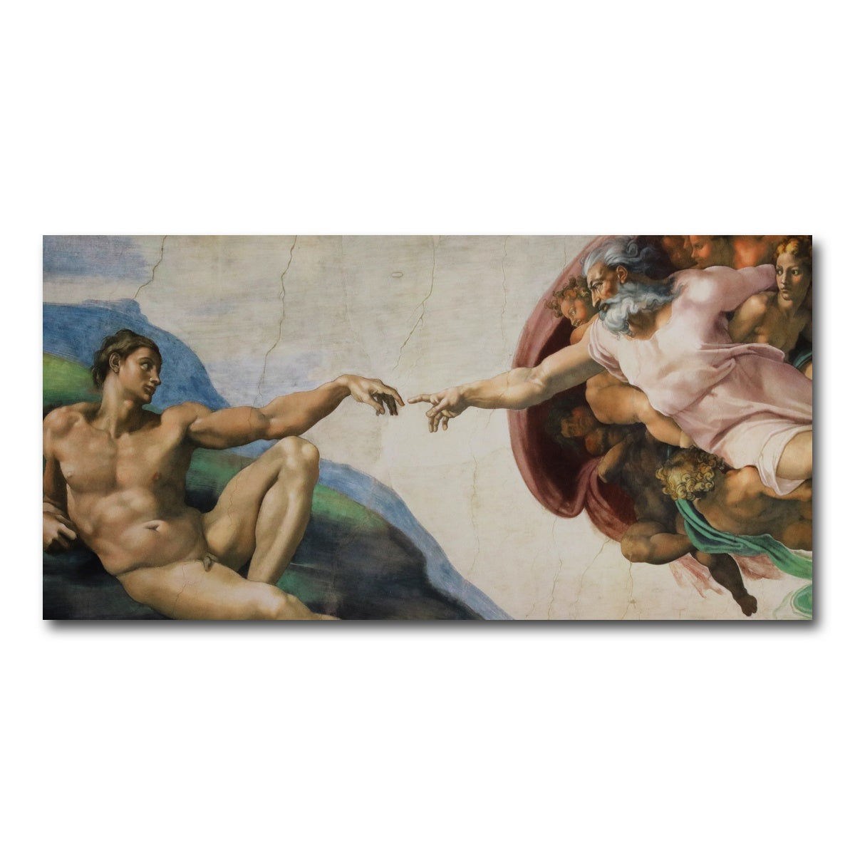 AUTO-MOCKUP WHITE | The Creation of Adam | 1 Piece | Gallery Wrap Canvas | group=2x1