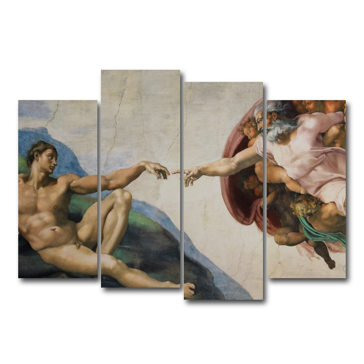 AUTO-MOCKUP WHITE | The Creation of Adam | 4 Piece | Gallery Wrap Canvas | group=4_normal
