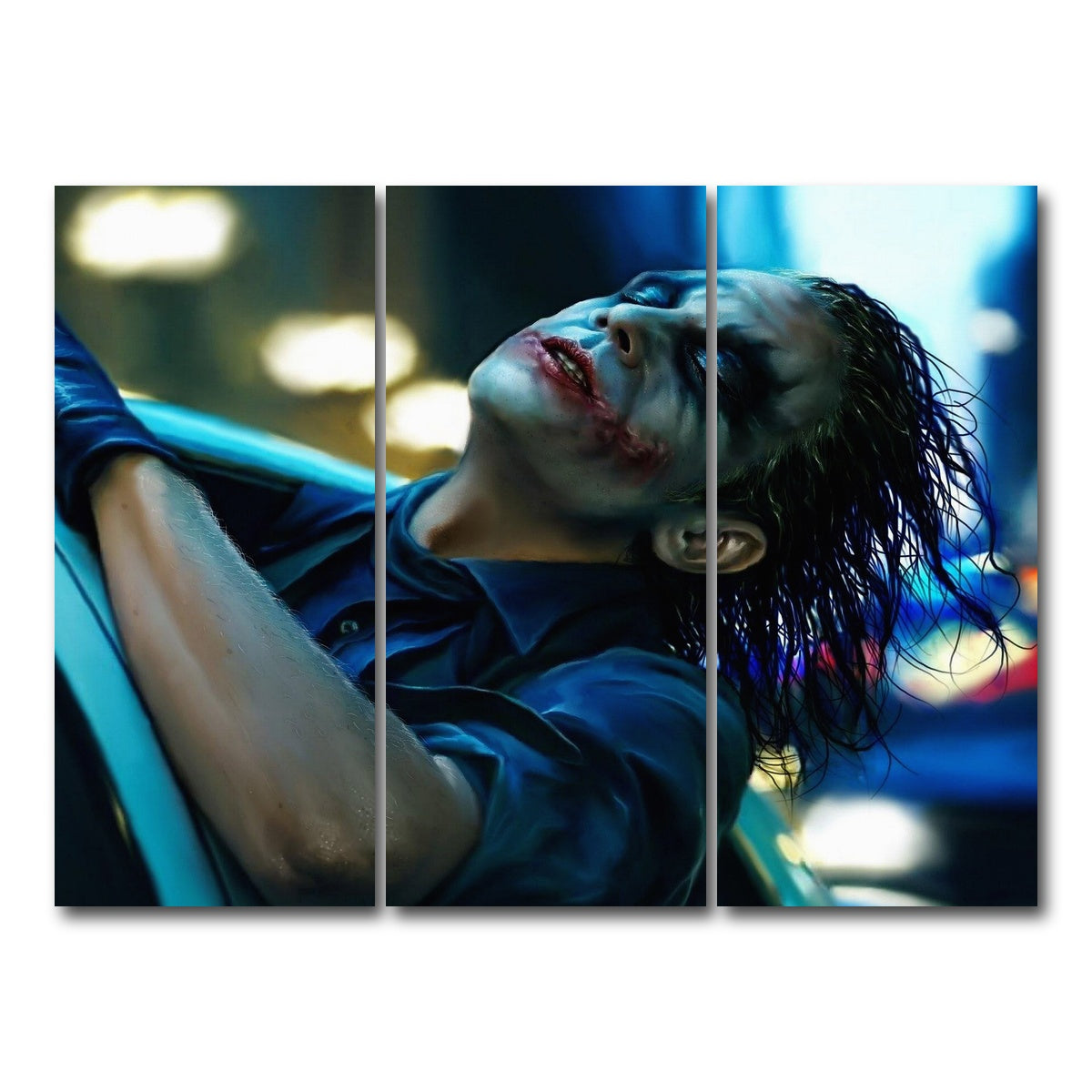 AUTO-MOCKUP WHITE | The Dark Knight Joker | 3 Piece | Gallery Wrap Canvas | group=8x18
