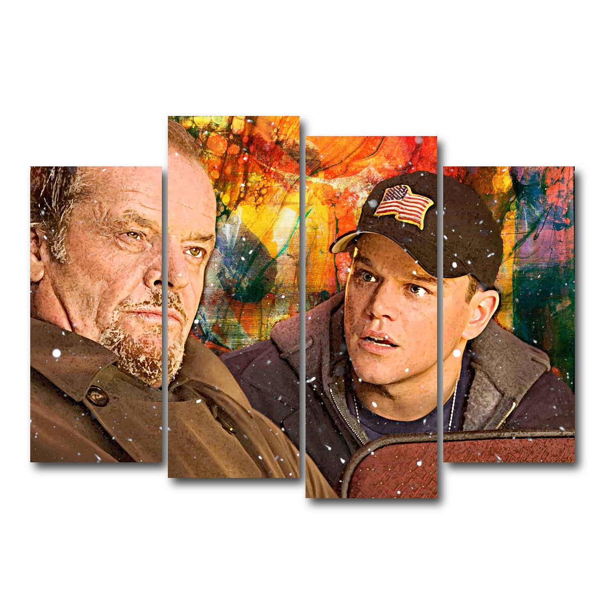 AUTO-MOCKUP WHITE | The Departed - Costello & Colin | 4 Piece | Gallery Wrap Canvas | group=4_normal