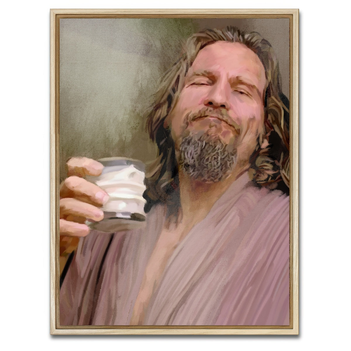 AUTO-MOCKUP WHITE | The Dude Says cheers | 1 Piece | Natural Framed Canvas | group=3x4